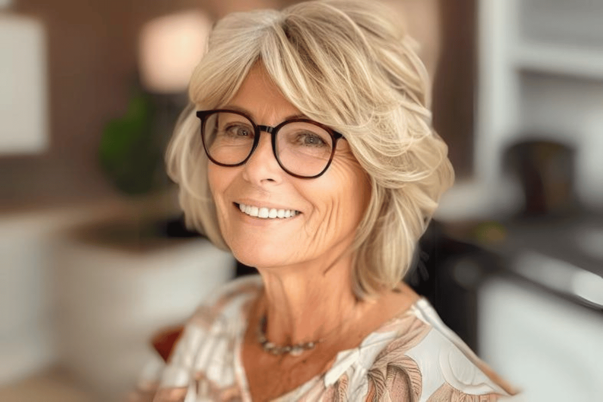 hairstyles for women over 70 with glasses