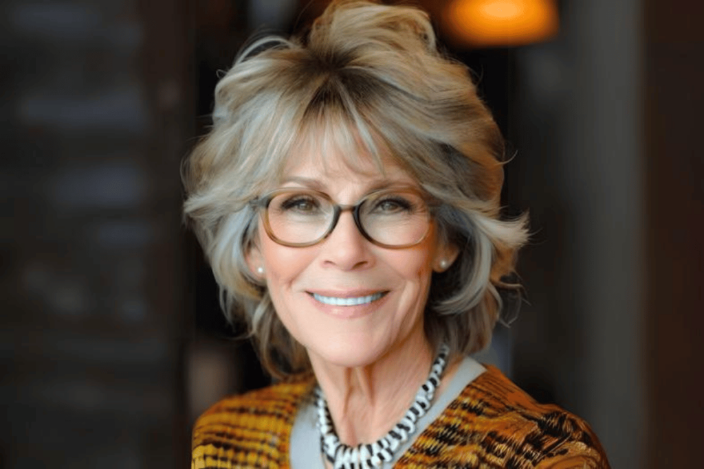 hairstyles for women over 70 with glasses