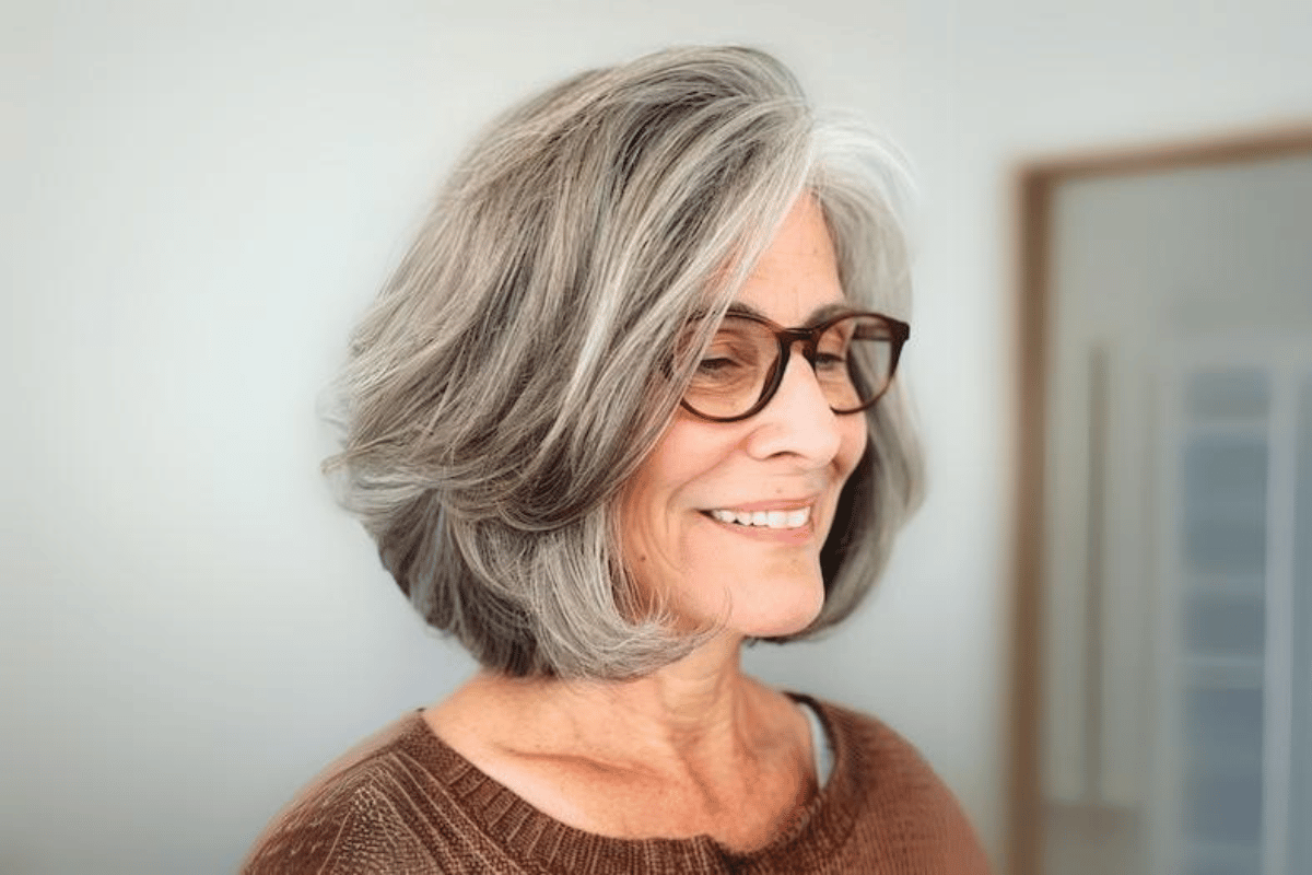 hairstyles for women over 70 with glasses