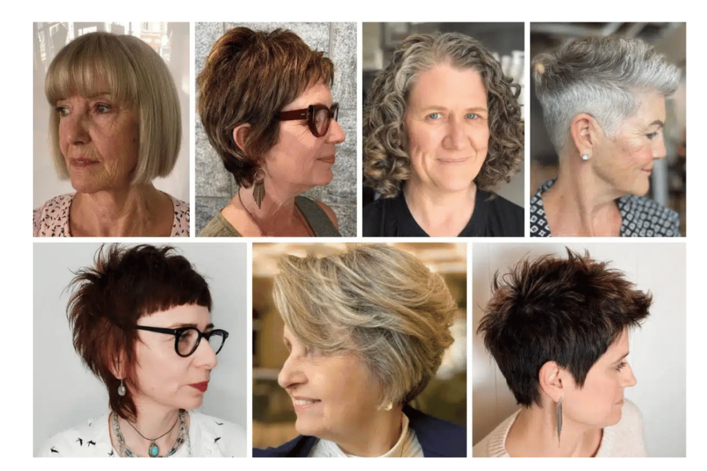 short shag hairstyles for women over 60