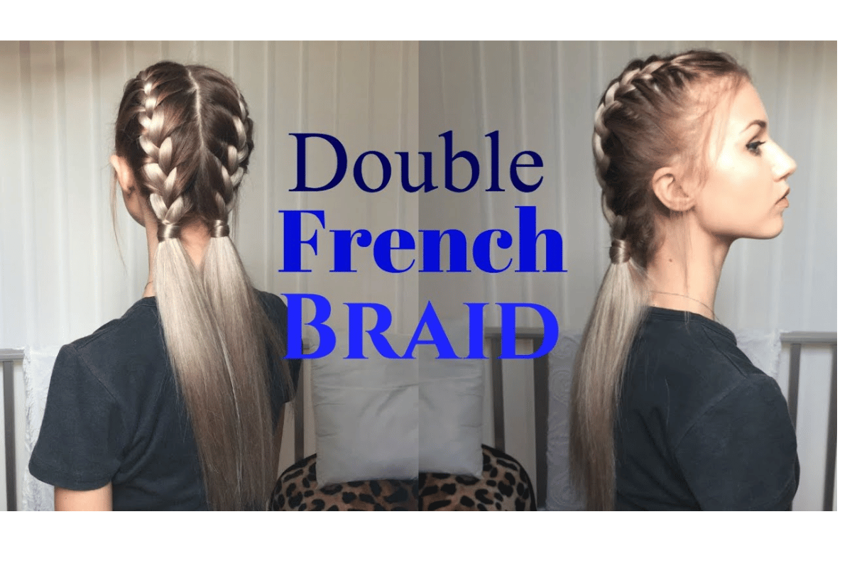 double french braid ponytail tutorial