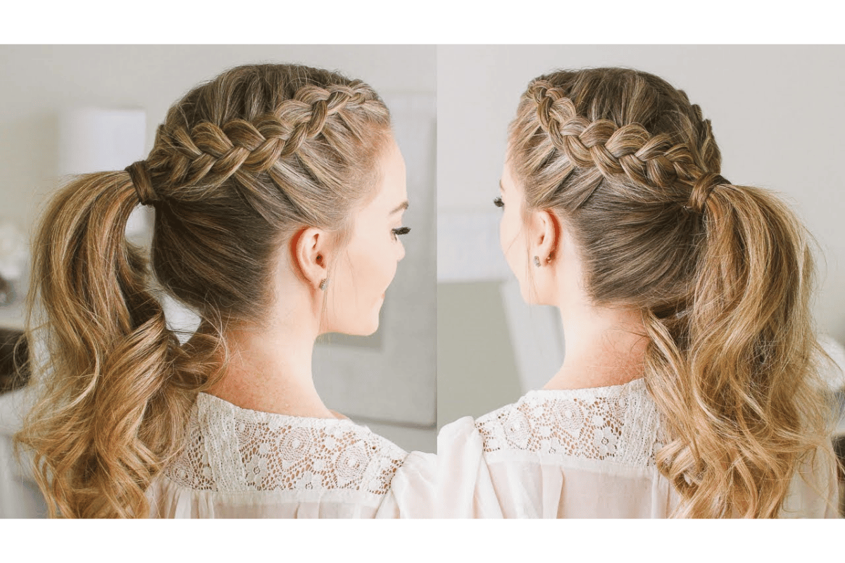 double french braid ponytail tutorial