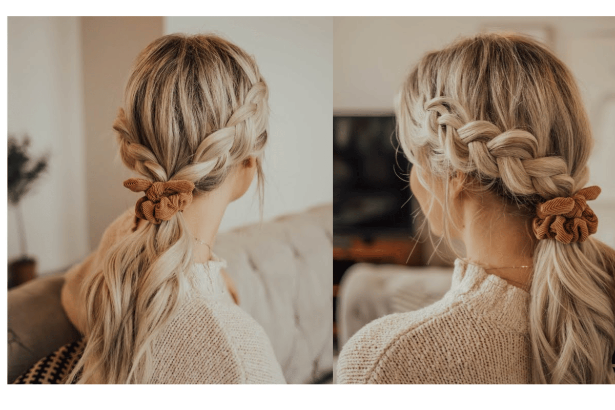 double french braid ponytail tutorial