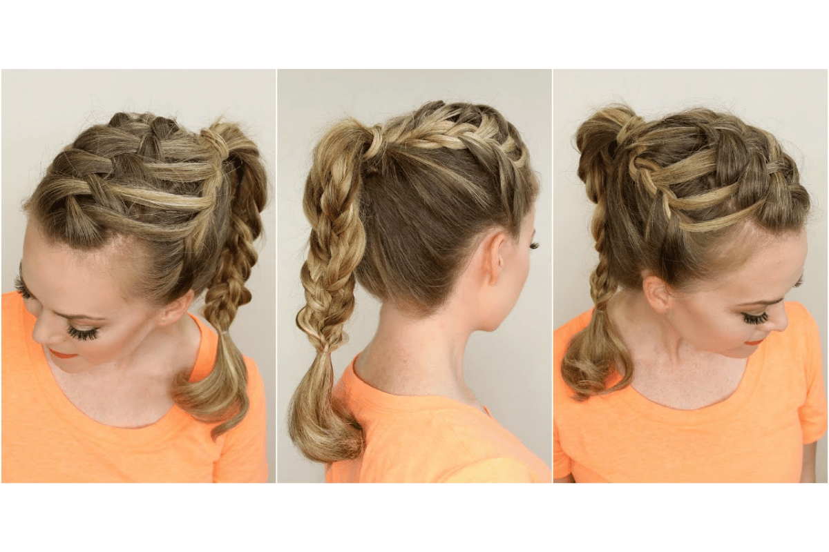 double french braid ponytail tutorial