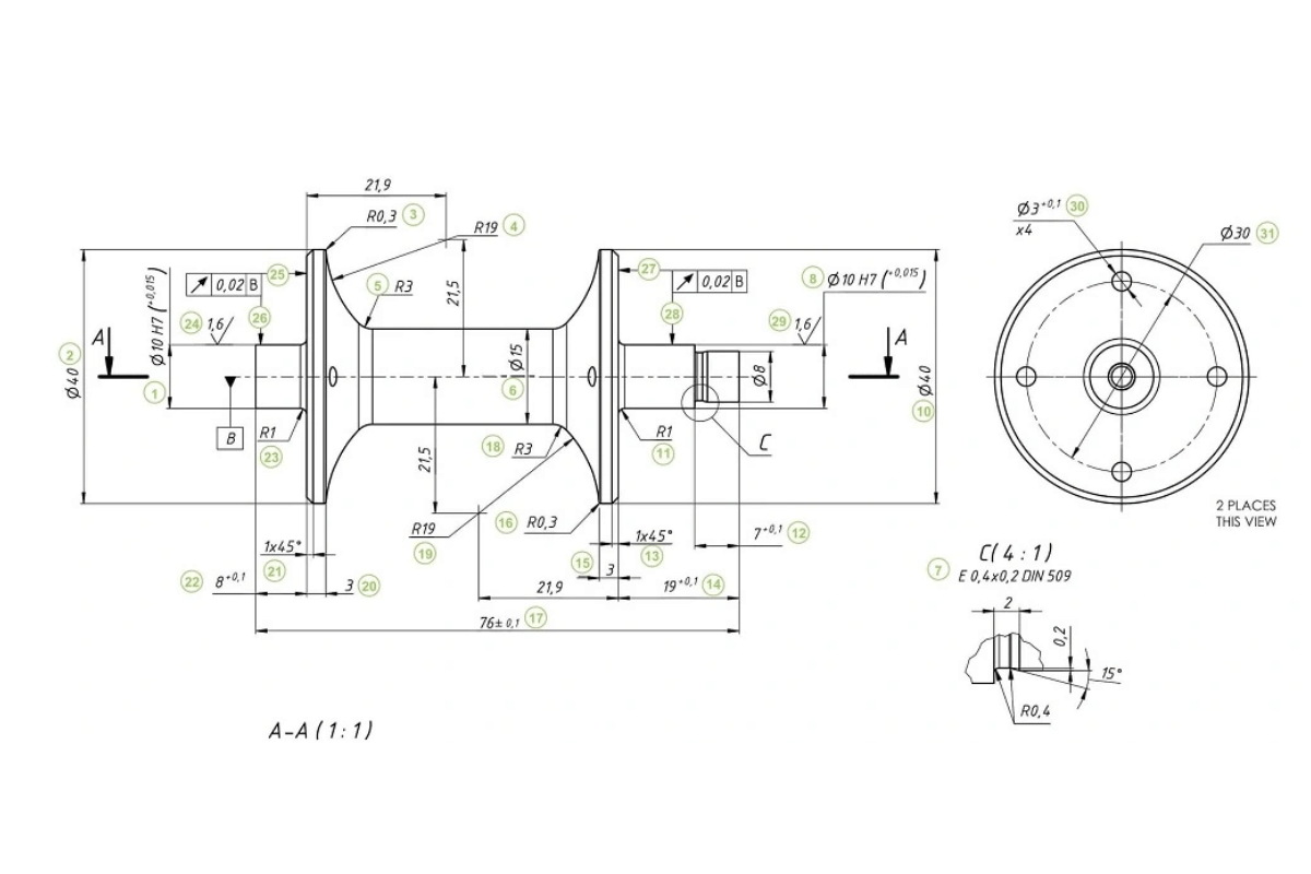 cnc machining drawing 