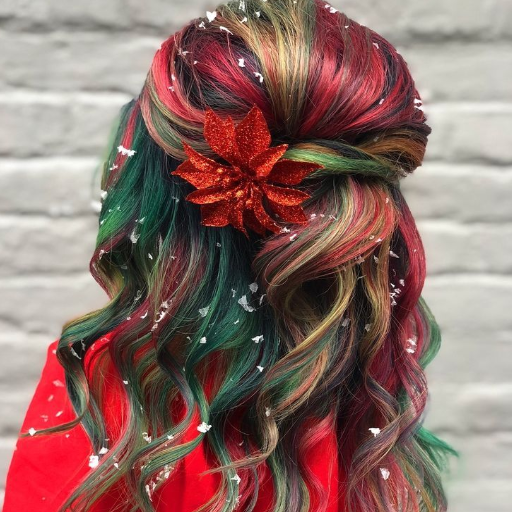 christmas themed hair